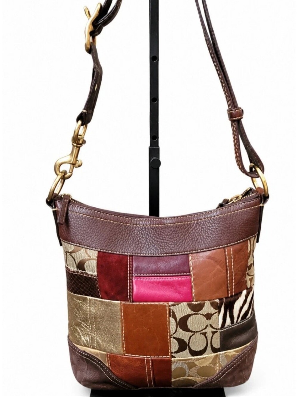 Vintage Coach Patchwork 1043 Crossbody/Shoulder Bag Brass Hardware Excellent!!